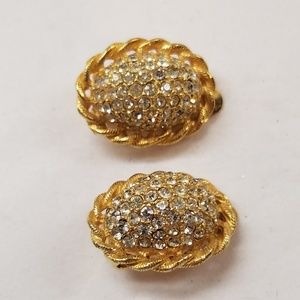 Vintage clip-on rhinestone statement earrings